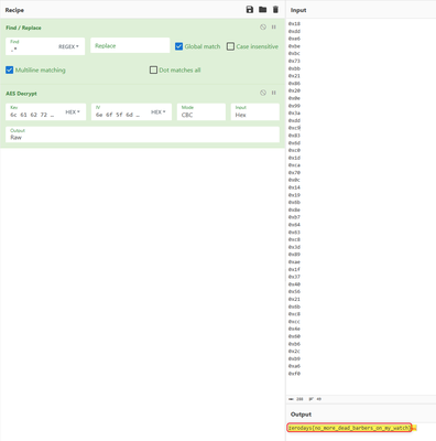 Figure 14: Depicts the flag obtained through manual decryption using CyberChef