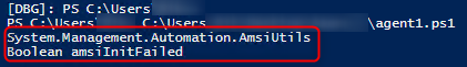 Figure 12: Displays the values of variables $c and $f as set by agent1.ps1