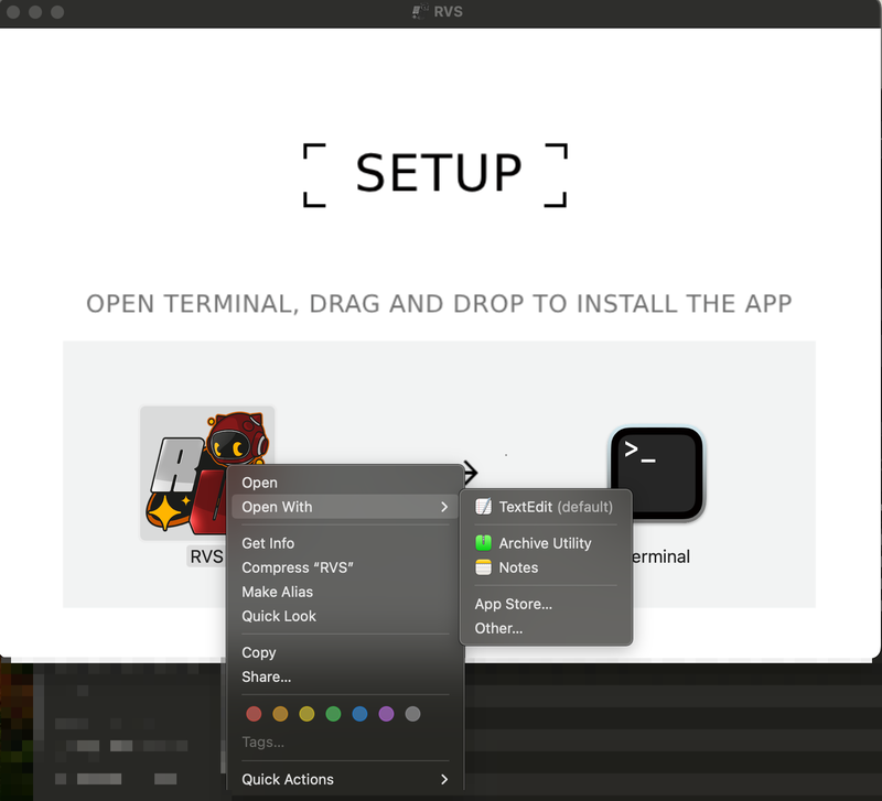 Figure 3: Demonstrates right-clicking the application to open it in a text editor for further inspection