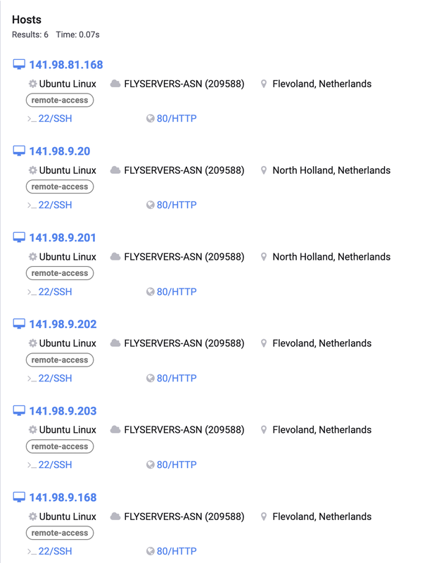 Figure 14: Illustrates the hosts identified using the aforementioned query