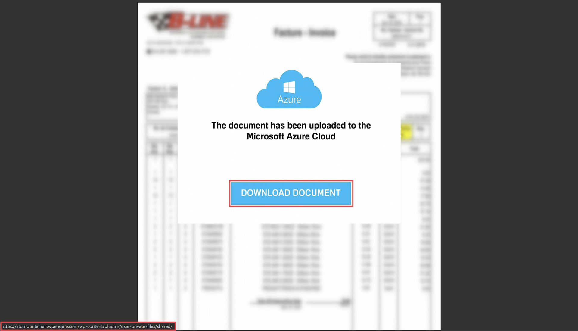 Figure 5: Depicts the opened PDF file, showcasing the download banner and highlighting the embedded external link at the bottom left corner