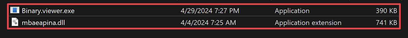 Figure 14: Depicts the files obtained after extracting the selected files from the MSI installer and then further extracting the .cab file